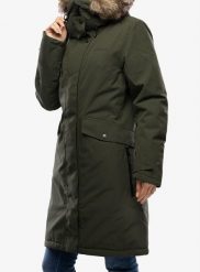 Płaszcz ocieplany damski Didriksons Erika Parka 3. Zielone płaszcze damskie Didriksons, m, bez wzorów, z syntetyku, bez kołnierzyka, bez kaptura. Za 862.39 zł.