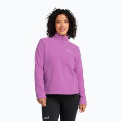 Bluza polarowa damska Jack Wolfskin Taunus 100 Half Zip. Czerwone bluzy damskie Jack Wolfskin, s, bez wzorów, z materiału, bez ramiączek, bez kaptura. Za 179.99 zł.