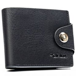 Czarny portfel męski ze skóry ekologicznej zapinany na magnes - 4U Cavaldi. Czarne portfele męskie 4U Cavaldi, bez wzorów, ze skóry ekologicznej. Za 19.99 zł.
