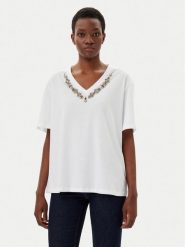 Liu Jo T-Shirt WA5146 JS923 Biały Regular Fit. Białe t-shirty damskie Liu Jo, l, bez wzorów, z bawełny, bez kołnierzyka, bez ramiączek. Za 449.99 zł.