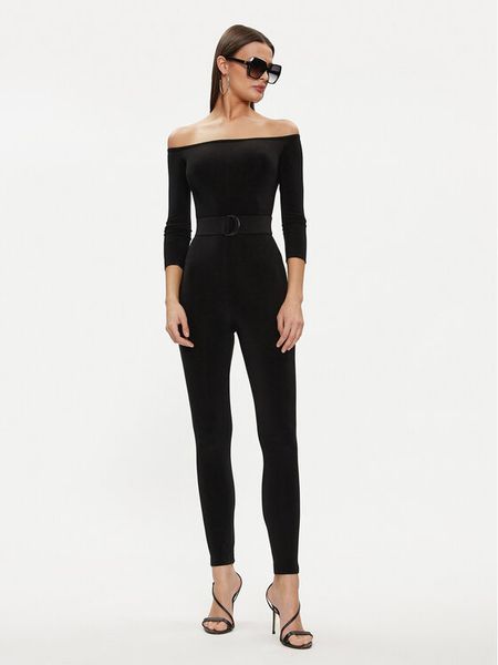 NORMA KAMALI Kombinezon KK123JPL964001 Czarny Slim Fit. Czarne sukienki damskie Norma Kamali, m, bez wzorów, z syntetyku, bez kołnierzyka, bez ramiączek. Za 1,639.00 zł.