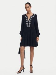 Desigual Sukienka codzienna Jacksonville 24WWVW64 Czarny Regular Fit. Czarne sukienki damskie Desigual, na co dzień, s, bez wzorów, z wiskozy, bez kołnierzyka, bez ramiączek, proste. Za 189.99 zł.