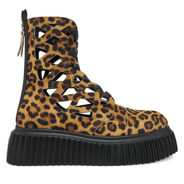 Trzewiki AGL. Brązowe botki damskie AGL, bez wzorów, bez obcasa, na płaskiej podeszwie, bez zapięcia. Za 1,139.00 zł.