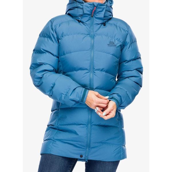 Płaszcz puchowy damski Mountain Equipment Lightline Eco Parka. Niebieskie parki damskie MOUNTAIN EQUIPMENT, na zimę, bez wzorów, z puchu, bez kołnierzyka, bez kaptura. Za 1,437.99 zł.