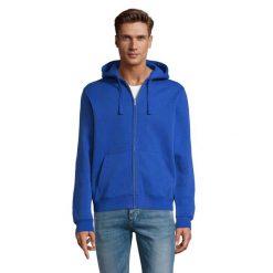 Męska Bluza Z Kapturem Spike Full Zip. Niebieskie bluzy męskie SOL'S, m, bez wzorów, bez ramiączek, z kapturem. Za 173.99 zł.