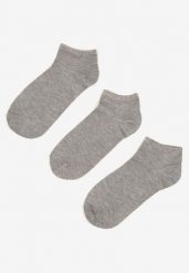 Szare 3-Pack Skarpety Bawełniane Salliona. Szare bielizna sportowa damska Born2be, bez wzorów, z bawełny. Za 4.99 zł.