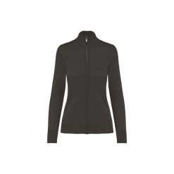 Damski kardigan zapinany na zamek Kariban. Szare kardigany damskie KARIBAN, bez wzorów, eleganckie, bez kołnierzyka. Za 213.50 zł.