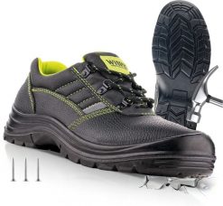 VM Footwear Półbuty ochronne VM FOOTWEAR Göteborg 3285-S3, rozm. 45, czarne. Brązowe półbuty męskie VM Footwear, bez wzorów, bez obcasa, bez zapięcia. Za 126.39 zł.