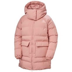 Parka damska z kapturem Helly Hansen Ellie. Czerwone parki damskie Helly Hansen, na zimę, bez wzorów, z puchu, z kapturem. W wyprzedaży za 1,131.50 zł.