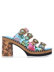 Laura Vita Klapki Naomio 10 Niebieski. Niebieskie klapki damskie Laura Vita, bez wzorów, ze skóry, bez obcasa, bez zapięcia. Za 439.99 zł.