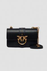 PINKO Czarna kopertówka Love One Mini St. Cl Vitello Seta. Czarne torebki wizytowe damskie Pinko, bez wzorów, ze skóry, bez dodatków. W wyprzedaży za 950.99 zł.