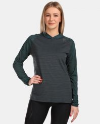 Bluza damska z kapturem Kilpi Aileen. Zielone bluzy damskie Kilpi, s, bez wzorów, z materiału, bez ramiączek, z kapturem. Za 179.35 zł.