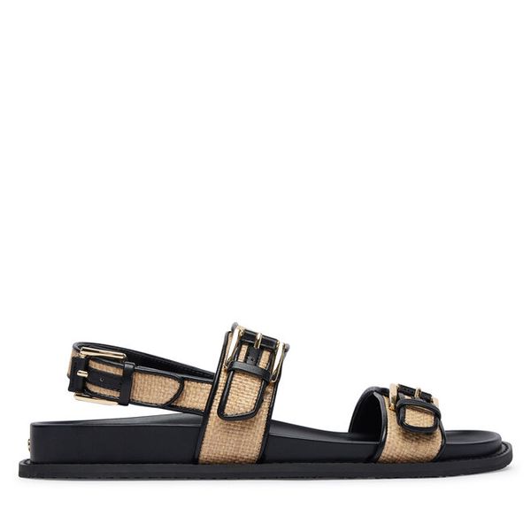 Sandały MICHAEL Michael Kors. Czarne sandały damskie MICHAEL Michael Kors, bez wzorów, bez obcasa, na płaskiej podeszwie, bez zapięcia. Za 599.99 zł.