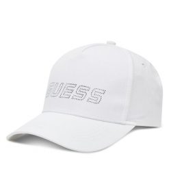 Czapka z daszkiem Guess. Białe czapki damskie Guess, z aplikacjami. Za 99.99 zł.
