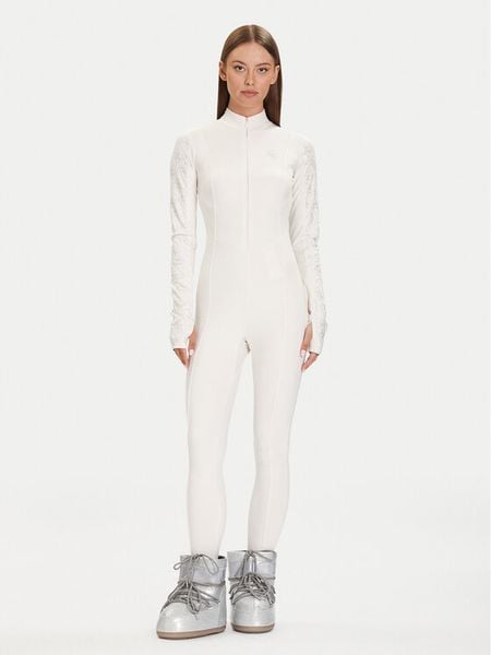 Guess Kombinezon W5BD1P K7182 Écru Slim Fit. Sukienki damskie Guess, m, z aplikacjami, z syntetyku, bez kołnierzyka, bez ramiączek. Za 529.99 zł.