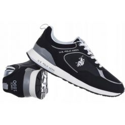 Buty sportowe dla mężczyzn U.S. Polo Assn. Czarne buty sportowe męskie U.S. Polo Assn., bez wzorów, bez zapięcia. Za 229.99 zł.