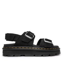 Sandały Dr. Martens. Czarne sandały damskie Dr. Martens, bez wzorów, bez obcasa, na płaskiej podeszwie, bez zapięcia. Za 611.99 zł.