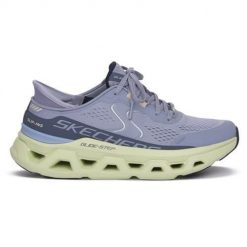 Buty do biegania damskie Skechers Blmt Glide Step. Fioletowe obuwie sportowe damskie Skechers, bez wzorów, z materiału, bez zapięcia, do biegania. Za 579.00 zł.