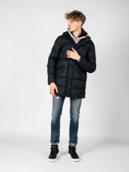 Geox Parka "Levico" | M2628P T2956 | Mężczyzna | Czarny, Granatowy. Czarne parki męskie Geox, m, bez wzorów, z poliesteru, bez kołnierzyka, bez kaptura. W wyprzedaży za 799.00 zł.