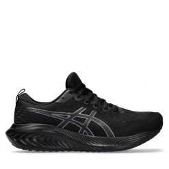 Buty do biegania Asics. Czarne obuwie sportowe damskie Asics, bez wzorów, bez zapięcia, do biegania. Za 309.99 zł.