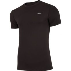 Koszulka treningowa męska TSMF300 - głęboka czerń. T-shirty męskie 4F, m, bez wzorów, z dzianiny, bez kołnierzyka, bez ramiączek. Za 59.99 zł.