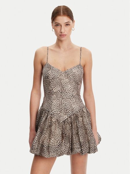 Bardot Sukienka koktajlowa 59794DB1 Brązowy Regular Fit. Brązowe sukienki damskie Bardot, bez wzorów, z syntetyku, wizytowe, bez kołnierzyka, bez ramiączek. Za 309.99 zł.