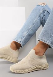 Beżowe Buty Sportowe Phinelle. Brązowe obuwie sportowe damskie Renee, bez wzorów, bez zapięcia, na fitness i siłownię. Za 44.99 zł.