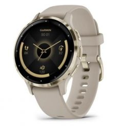 Garmin Venu 3s jasnozłota ramka z paskiem w kolorze french grey. Szare zegarki sportowe Garmin, z aplikacjami, do biegania. Za 1,649.00 zł.