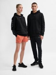 Bluza sportowa z kapturem Hummel Legacy Hoodie Unisex. Czarne bluzy damskie Hummel, s, bez wzorów, z bawełny, klasyczne, bez ramiączek, z kapturem. Za 215.20 zł.
