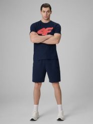4F Spodenki dresowe męskie - granatowe XXL. Niebieskie szorty męskie 4F, bez wzorów, z dresówki. Za 149.99 zł.