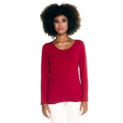 Koszulka na co dzień na siłownię. Czerwone bluzki damskie LEONE 1947 APPAREL, bez wzorów, sportowe, bez kołnierzyka, bez ramiączek. W wyprzedaży za 82.10 zł.