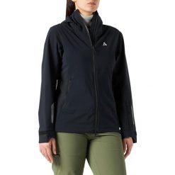 Kurtka turystyczna damska Schoffel Miara Softshell. Czarne kurtki sportowe damskie Schöffel, l, bez wzorów, z elastanu, bez ramiączek, bez kaptura, trekkingowe. Za 493.00 zł.