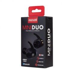 MAXELL MINI DUO Słuchawki bezprzewodowe bluetooth TWS EARBUDS czarne. Czarne słuchawki bezprzewodowe Maxell. Za 125.99 zł.
