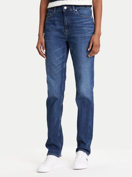 Tommy Hilfiger Jeansy WW0WW45684 Niebieski Slim Fit. Niebieskie jeansy damskie Tommy Hilfiger, bez wzorów, z bawełny. Za 389.99 zł.
