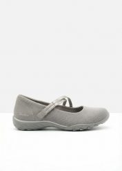 Baleriny Skechers na elastycznej podeszwie. Brązowe balerinki damskie bonprix, bez wzorów, bez obcasa, bez zapięcia. Za 189.99 zł.