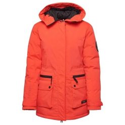 Pikowana parka dla kobiet Superdry City. Czerwone parki damskie Superdry, bez wzorów, bez kaptura. Za 845.40 zł.