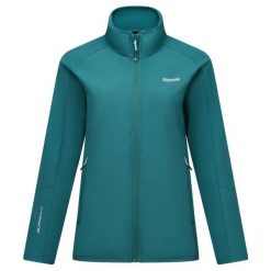 Damska kurtka Moutdale Softshell. Niebieskie kurtki sportowe damskie Regatta, l, bez wzorów, z materiału, bez ramiączek, z kapturem, trekkingowe. Za 248.00 zł.