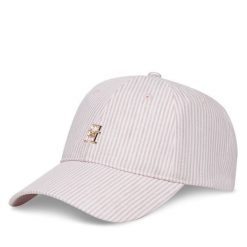 Czapka z daszkiem Tommy Hilfiger. Czerwone czapki damskie Tommy Hilfiger, bez wzorów. Za 119.99 zł.