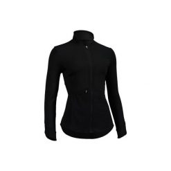 Bluza na zamek fitness kardio 500 damska. Czarne bluzy damskie DOMYOS, bez wzorów, z elastanu, bez ramiączek, bez kaptura. Za 59.99 zł.