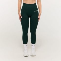 Legginsy damskie fitness bezszwowe GymBabe Forest. Zielone legginsy damskie GYMBEAM, s, bez wzorów, z elastanu, do biegania. Za 131.90 zł.
