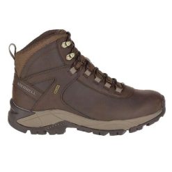 Buty trekkingowe męskie Merrell Vego Mid WP. Brązowe trekkingi męskie Merrell, z gumy, za kostkę, bez zapięcia. Za 669.99 zł.