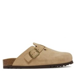Klapki Scholl. Brązowe klapki damskie Scholl, bez wzorów, bez obcasa, bez zapięcia. Za 279.99 zł.