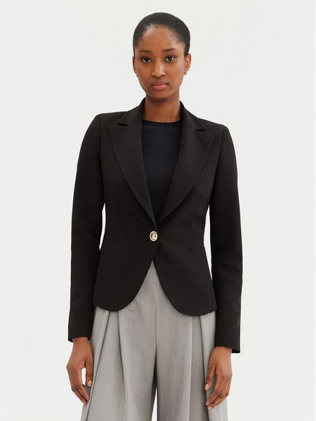 Rinascimento Marynarka CFC0122735003 Czarny Regular Fit. Czarne marynarki i żakiety damskie Rinascimento, bez wzorów, z syntetyku, bez kołnierzyka, bez ramiączek. Za 369.99 zł.