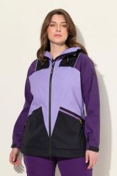 Damskie Kurtka sportowa kurtka wewnętrzna wodoodporna. Czarne kurtki sportowe damskie Ulla Popken, plus size, bez wzorów, z materiału, bez ramiączek, z kapturem. Za 699.99 zł.