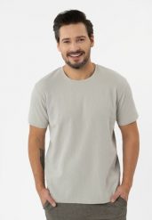 T-shirt ze strukturą, Comfort Fit, TM-KELOS. Szare t-shirty męskie Volcano, l, bez wzorów, z dzianiny, bez kołnierzyka, bez ramiączek. Za 89.99 zł.
