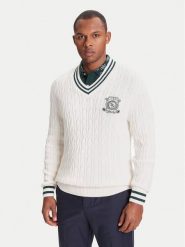 Guess Sweter M5YR12 Z30W1 Écru Regular Fit. Swetry męskie Guess, m, z aplikacjami, z bawełny, bez kołnierzyka, bez ramiączek. Za 479.99 zł.