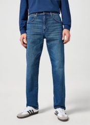 WRANGLER MĘSKIE SPODNIE JEANSOWE FRONTIER OUTLAW INDIGO 112356829 W16V008826. Niebieskie jeansy męskie Wrangler, z bawełny, klasyczne. W wyprzedaży za 129.99 zł.