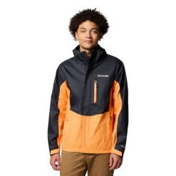 Kurtka sportowa męska Pouring Adventure III Jacket. Brązowe kurtki sportowe męskie Columbia, m, bez wzorów, z materiału, z kapturem, trekkingowe. Za 299.99 zł.