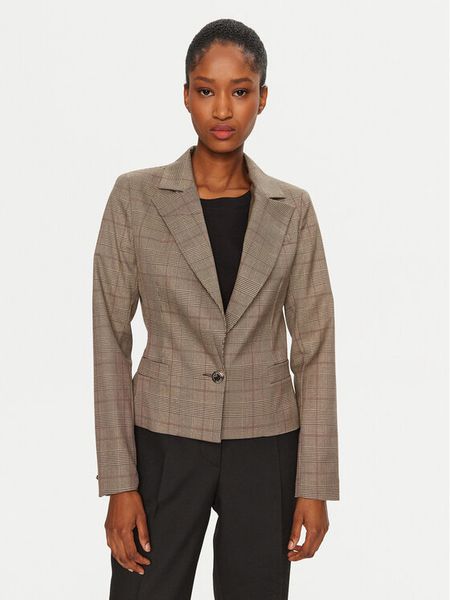 Morgan Marynarka 242-VICTA.F Beżowy Regular Fit. Brązowe marynarki i żakiety damskie Morgan, bez wzorów, z syntetyku, bez kołnierzyka, bez ramiączek. Za 309.99 zł.