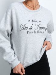 Bluza - szary. Szare bluzy damskie Sinsay, l, bez wzorów, bez ramiączek, bez kaptura. Za 49.99 zł.